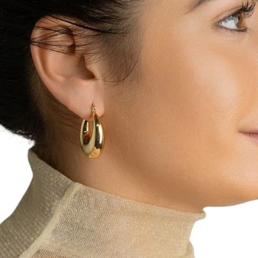 Chunky Hoop Earrings Bold Gold Thick Statement Earrings Glam